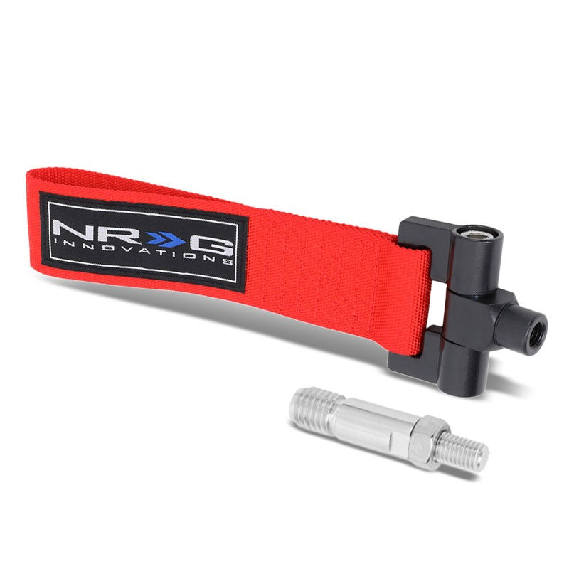 NRG Red TOW-131RD Front/Rear Nylon Tow Strap Tow Hook Kit For 09-13 Honda Fit-Truck & Towing-BuildFastCar-BFC-NRG-TOW-131RD