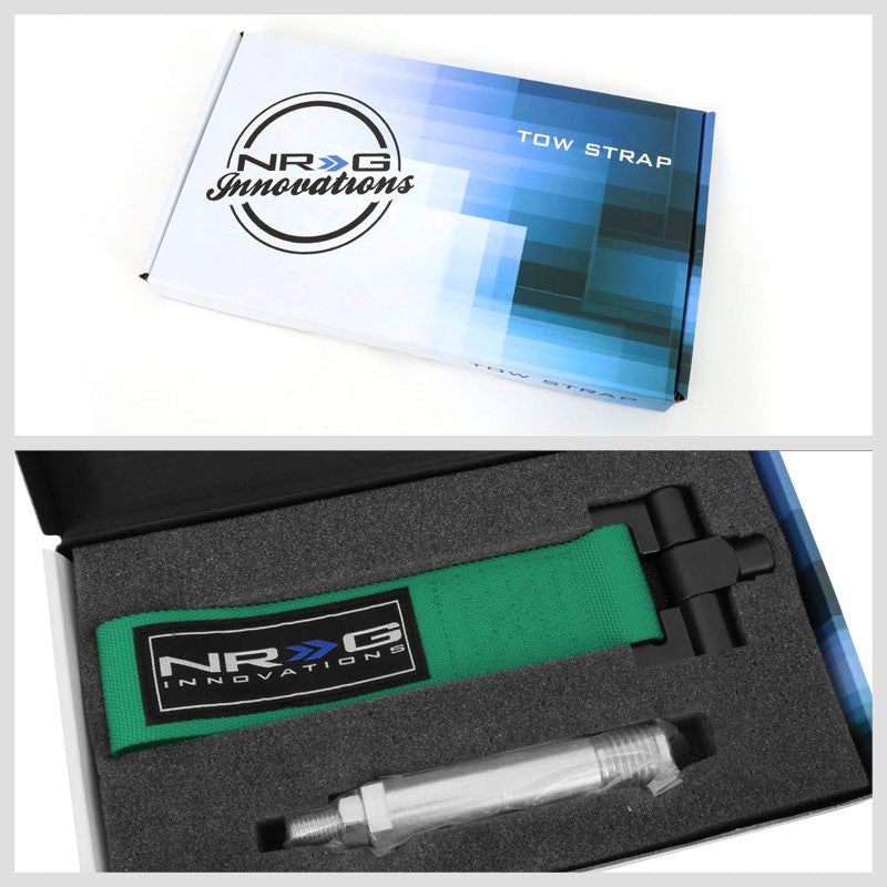 NRG Green TOW-141GN Front/Rear Nylon Tow Strap Hook Kit For 09-18 Nissan 370Z-Truck & Towing-BuildFastCar-BFC-NRG-TOW-141GN