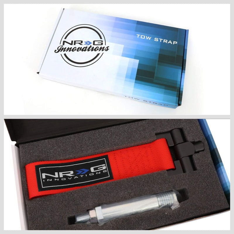 NRG Red TOW-141RD Front/Rear Nylon Tow Strap Tow Hook Kit For 09-18 Nissan 370Z-Truck & Towing-BuildFastCar-BFC-NRG-TOW-141RD