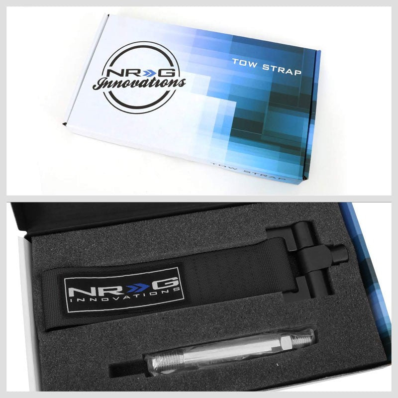 NRG Black TOW-142BK Front/Rear Nylon Tow Strap Hook Kit For 02-03 Nissan 350Z-Truck & Towing-BuildFastCar-BFC-NRG-TOW-142BK