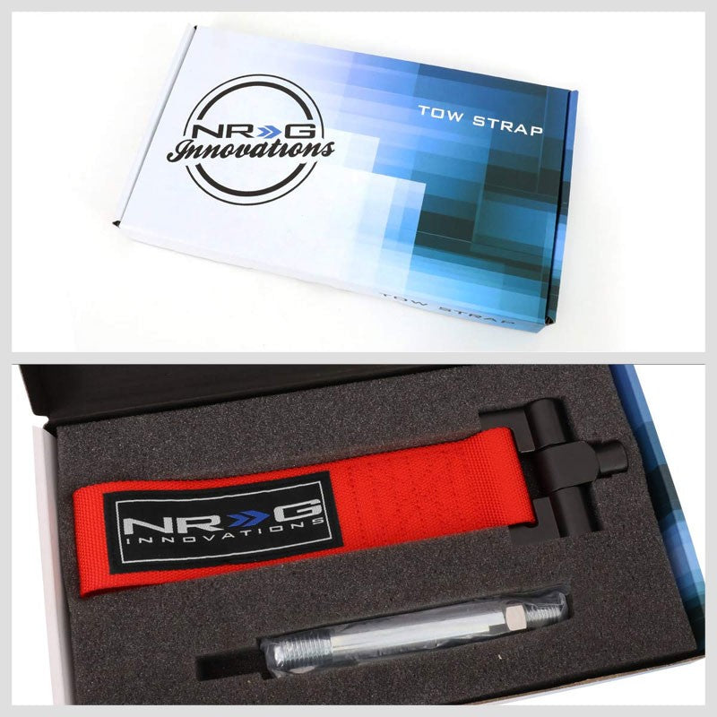 NRG Red TOW-142RD Front/Rear Nylon Tow Strap Tow Hook Kit For 02-03 Nissan 350Z-Truck & Towing-BuildFastCar-BFC-NRG-TOW-142RD