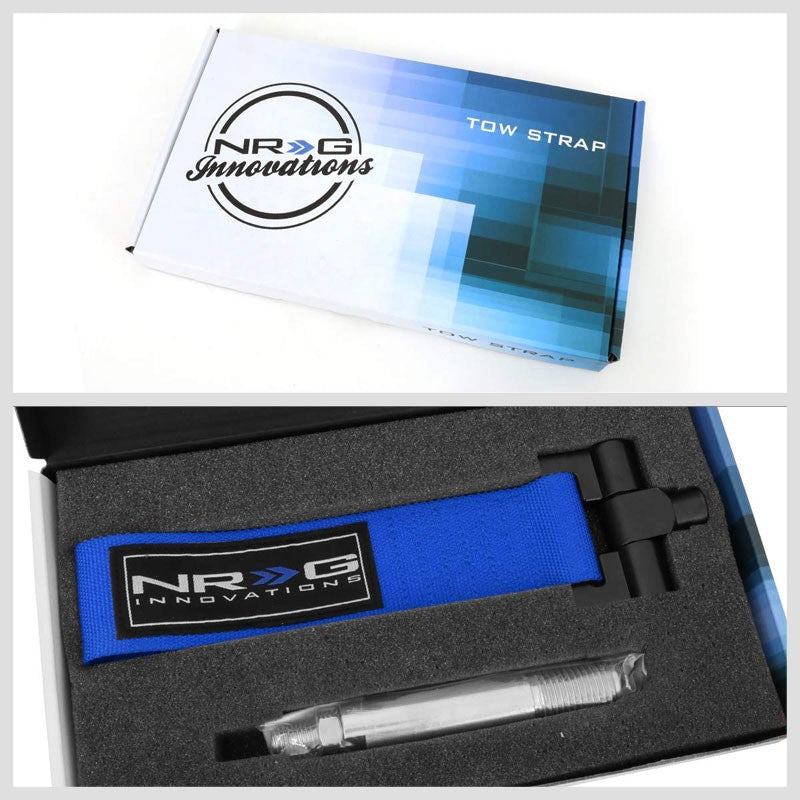 NRG Blue TOW-144BL Front/Rear Nylon Tow Strap Tow Hook Kit For 04-07 Nissan 350Z-Truck & Towing-BuildFastCar-BFC-NRG-TOW-144BL