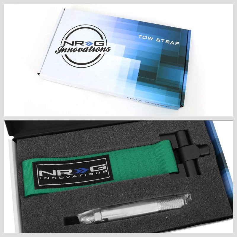 NRG Green TOW-144GN Front/Rear Nylon Tow Strap Hook Kit For 04-07 Nissan 350Z-Truck & Towing-BuildFastCar-BFC-NRG-TOW-144GN