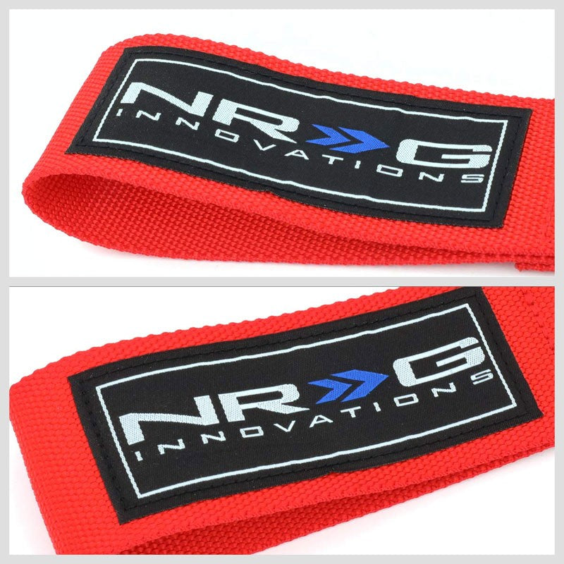 NRG Red TOW-160RD Front/Rear Nylon Tow Strap Tow Hook Kit For Hyundai Genesis-Truck & Towing-BuildFastCar-BFC-NRG-TOW-160RD