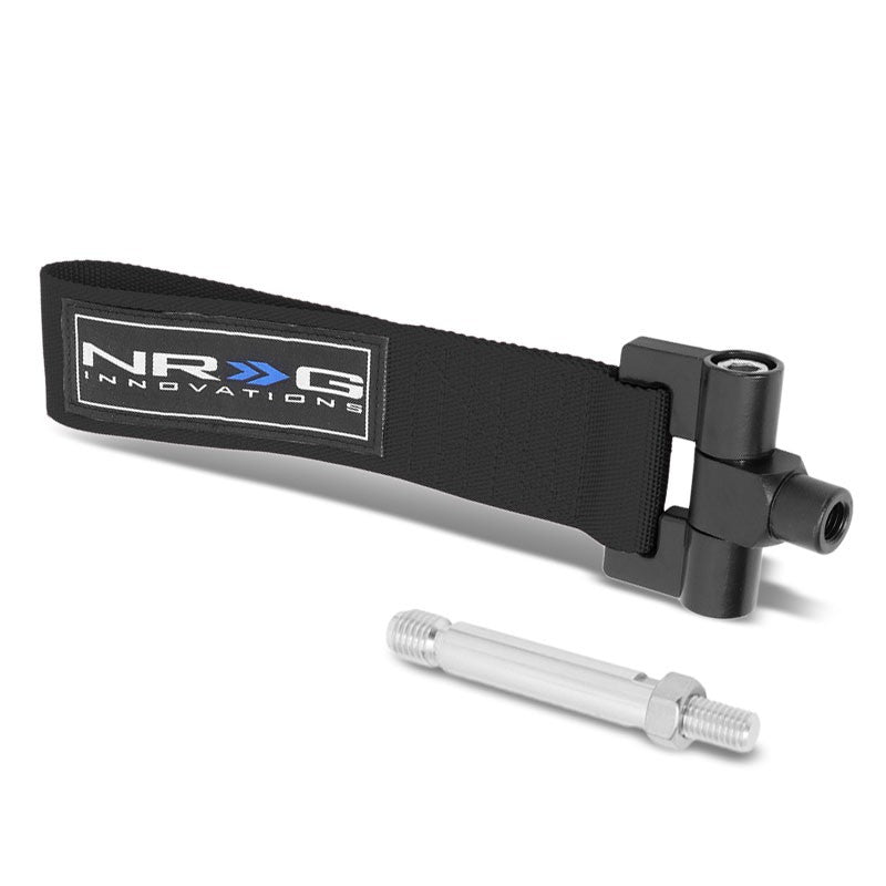 NRG Black TOW-163BK Front/Rear Nylon Tow Strap Tow Hook Kit For 04-07 Mazda 3-Truck & Towing-BuildFastCar-BFC-NRG-TOW-163BK