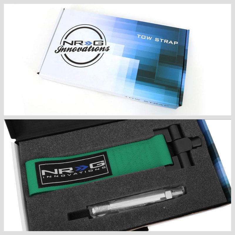 NRG Green TOW-163GN Front/Rear Nylon Tow Strap Tow Hook Kit For 04-07 Mazda 3-Truck & Towing-BuildFastCar-BFC-NRG-TOW-163GN