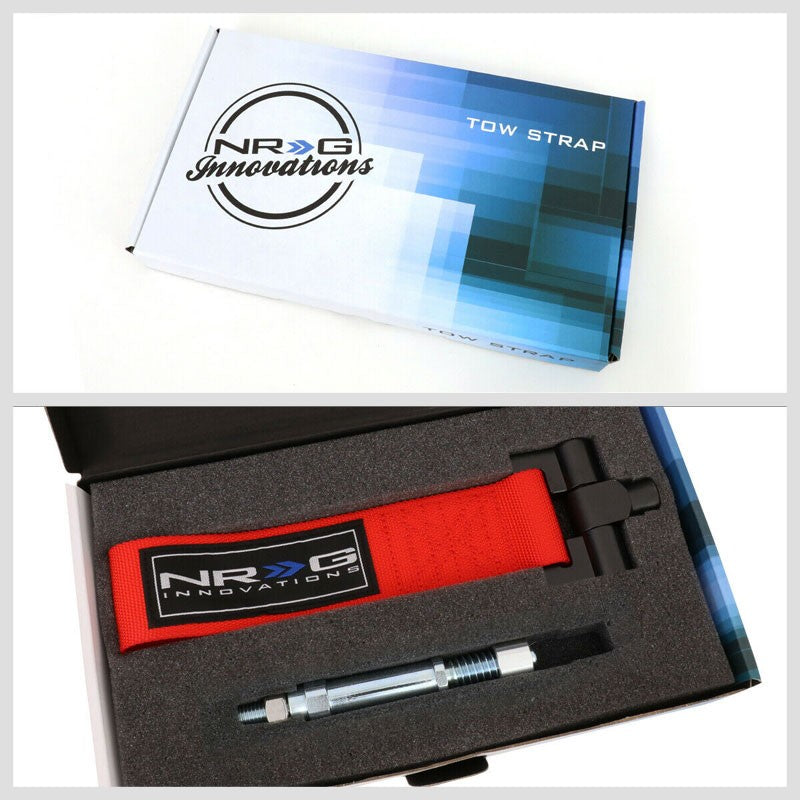 NRG Red TOW-E36RD Front/Rear Nylon Tow Strap Hook Kit For 92-98 BMW E36 3 Series-Truck & Towing-BuildFastCar-BFC-NRG-TOW-E36RD