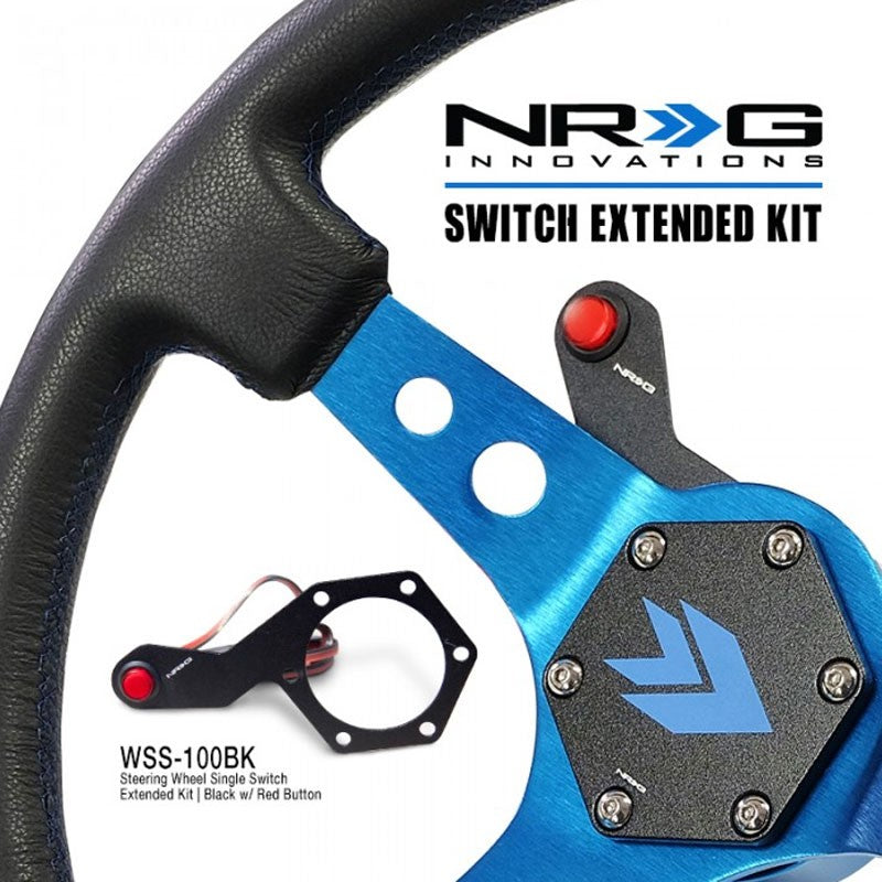 NRG Black Race Steering Wheel Single Switch Extended Adapter ON/OFF button+wires-Interior-BuildFastCar