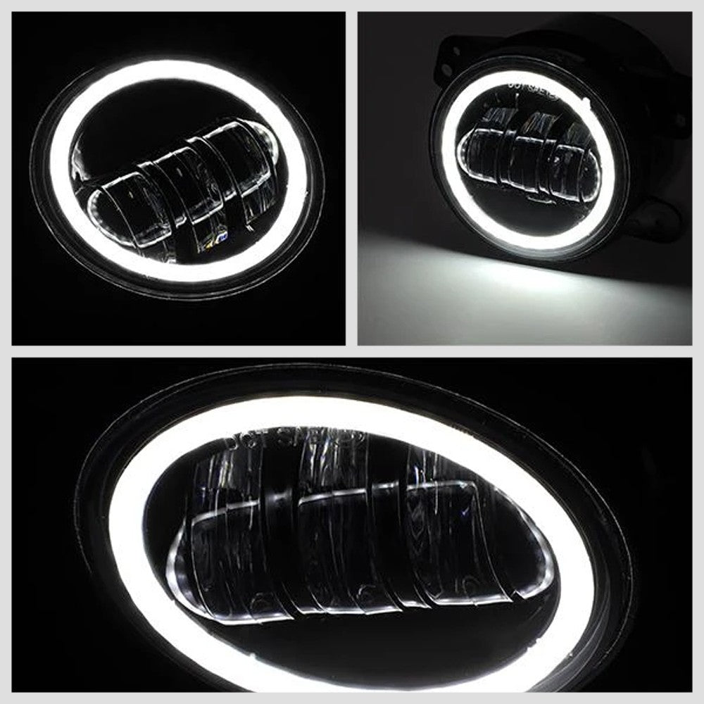 Nuvsion Front Clear Lens LED Fog Light Halo DRL+Turn Signal For 07-18 Wrangler