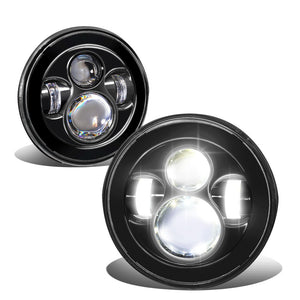 White LED Projector Black Housing Clear Lens Headlight 07-17 Wrangler BFC-FHDL-HL-001