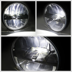 White LED Reflector Chrome Housing Clear Lens Headlight For 07-17 Wrangler