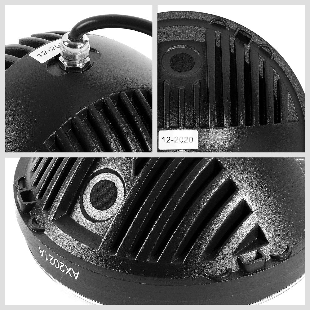 White LED Reflector Chrome Housing Clear Lens Headlight For 07-17 Wrangler