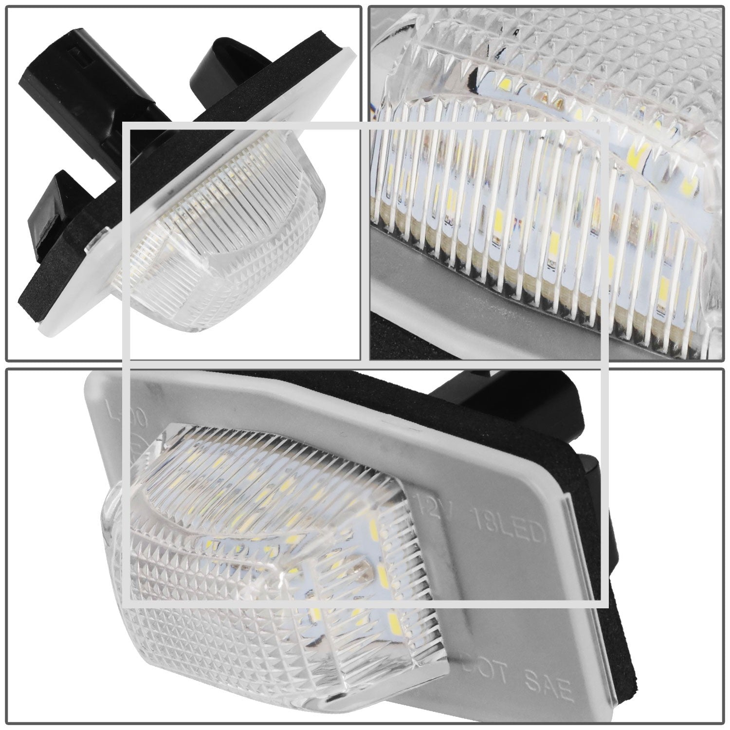 Nuvision NVL-LPL-009 Clear Len, WhiteLED Rear License Plate Light Lamp NVL-LPL-009