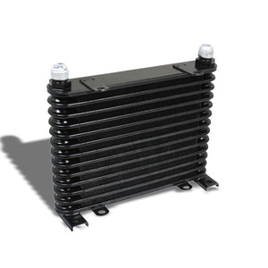 13 Row 10AN 1.6"W Black Engine/Transmission Oil Cooler+Black Relocation Kit-Performance-BuildFastCar