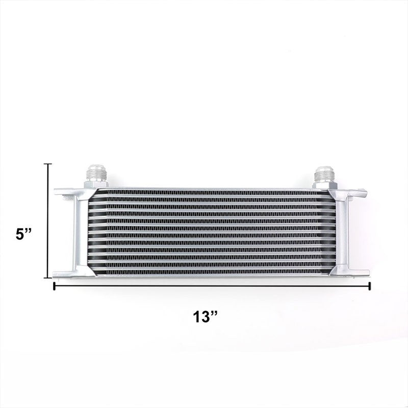 13 Row 10AN Silver Aluminum Oil Cooler for Turbo/Engine/Transmission/Differntral-Performance-BuildFastCar