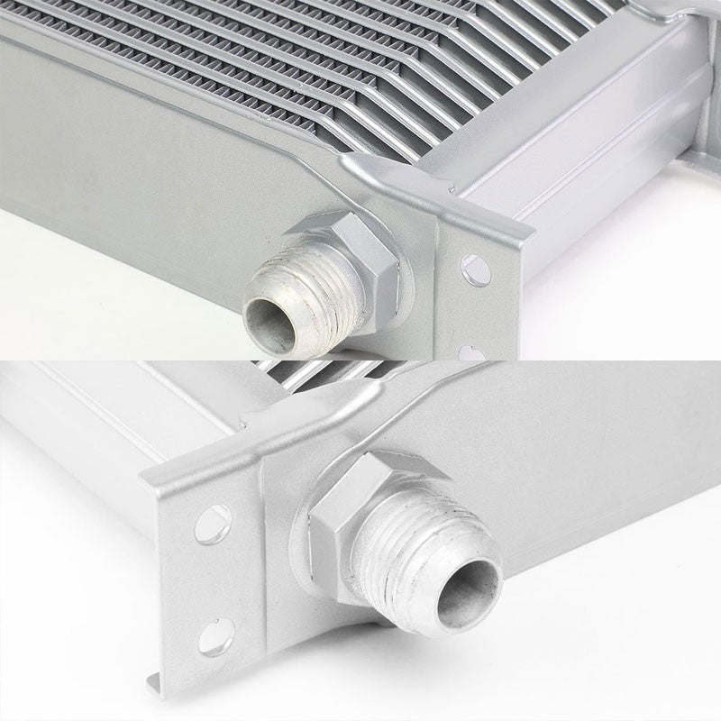15 Row 10AN Silver Aluminum Oil Cooler for Turbo/Engine/Transmission/Differntral-Performance-BuildFastCar