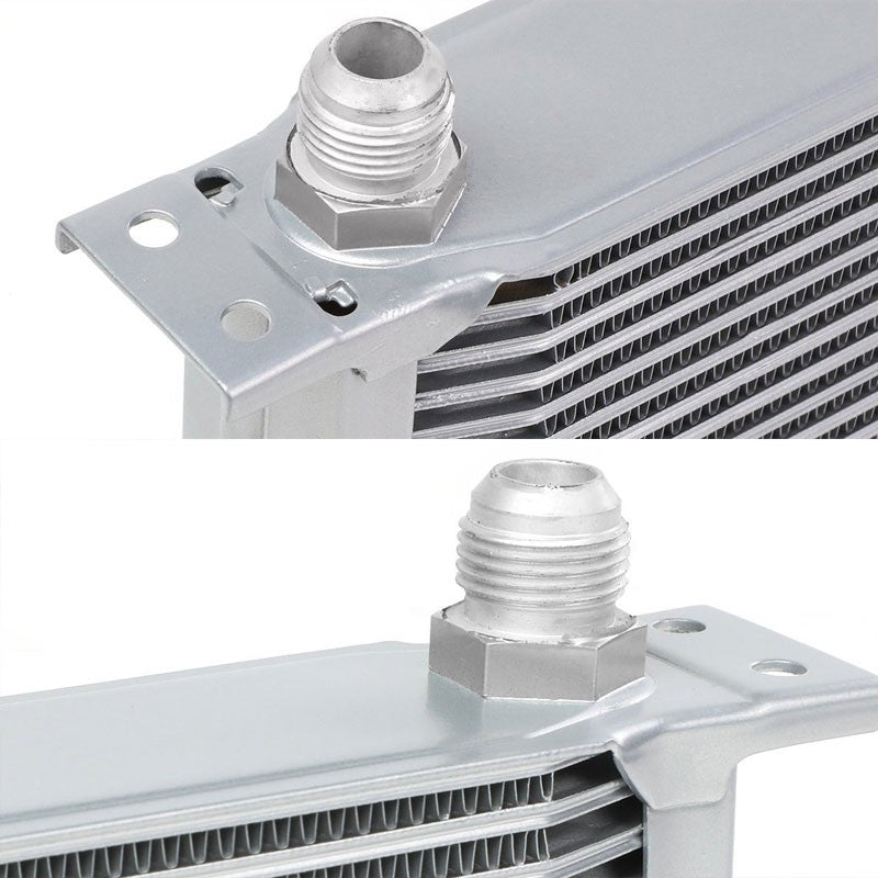 16 Row 10AN Silver Aluminum Oil Cooler for Turbo/Engine/Transmission/Differntral-Performance-BuildFastCar