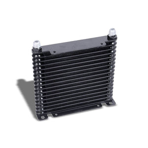 17 Row 32MM 10AN Black Aluminum Engine/Transmission Oil Cooler+Silver Relocation-Performance-BuildFastCar
