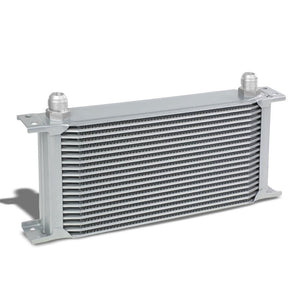 19 Row 10AN Silver Aluminum Engine/Transmission Oil Cooler+Silver Relocation Kit-Performance-BuildFastCar