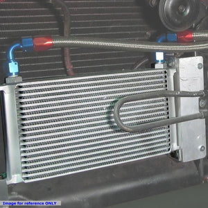 30 Row 10AN Silver Aluminum Engine/Transmission Oil Cooler+Black Relocation Kit-Performance-BuildFastCar