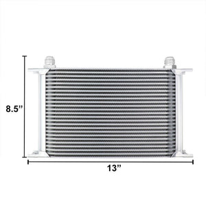 30 Row 10AN Silver Aluminum Engine/Transmission Oil Cooler+Silver Relocation Kit-Performance-BuildFastCar