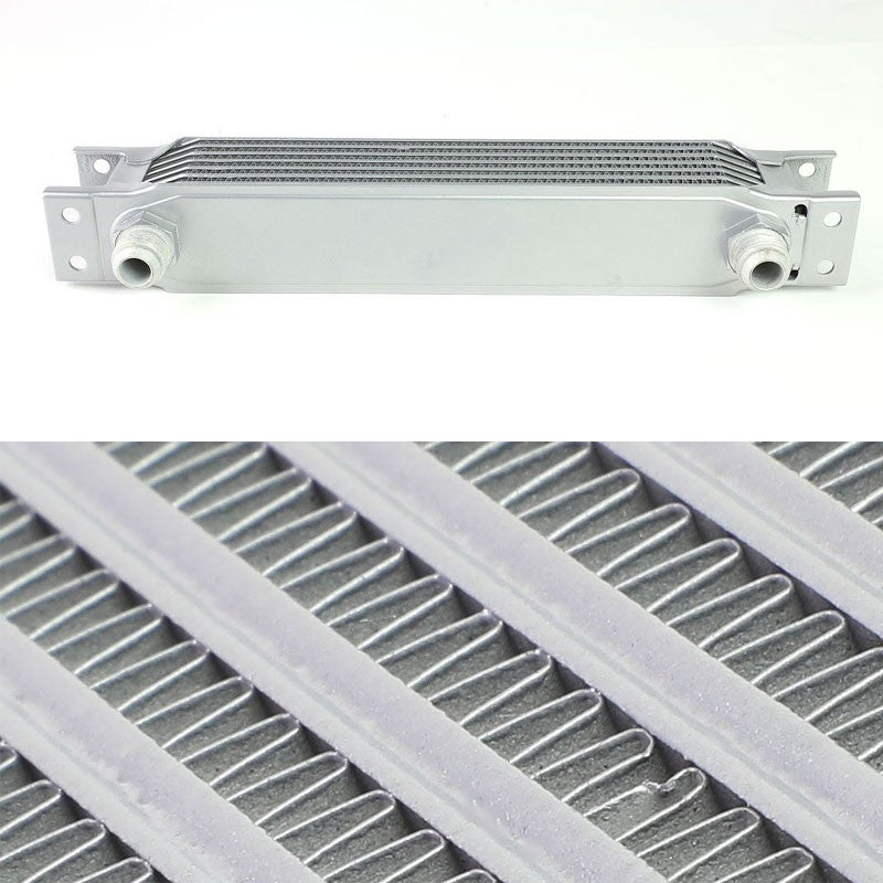 7 Row 10AN Silver Aluminum Oil Cooler for Turbo/Engine/Transmission/Differntral-Performance-BuildFastCar