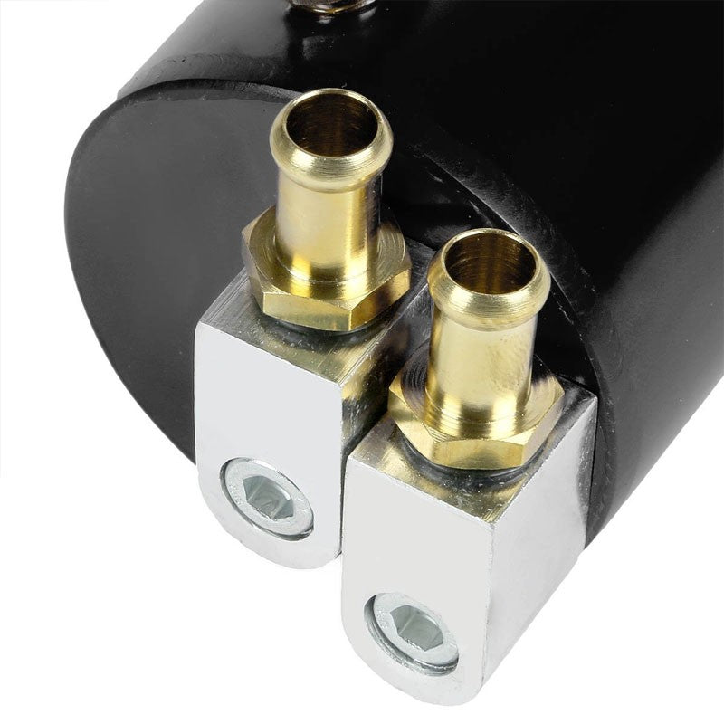 Black Universal Aluminum Racing Oil Catch Tank/CAN Round Can Reservoir Turbo-Performance-BuildFastCar