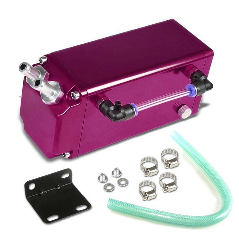 Purple Square Style Universal Aluminum Oil/Fuel Catch Tank/Can Reservoir Turbo-Performance-BuildFastCar