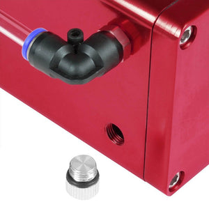 Red Square Style Universal Aluminum Oil/Fuel Catch Tank/Can Reservoir Race Turbo-Performance-BuildFastCar