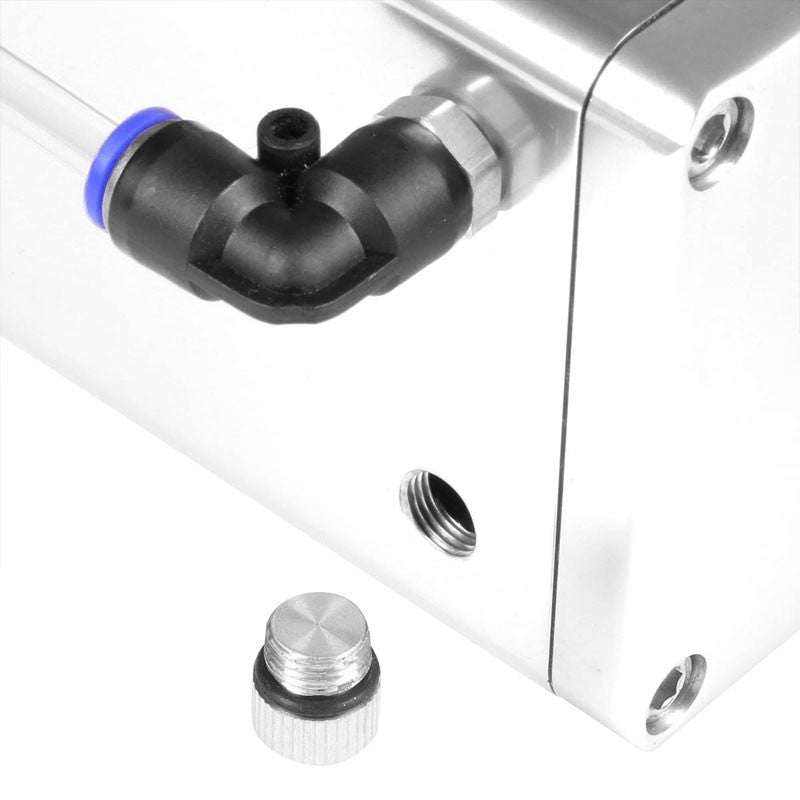 Silver Square Style Universal Aluminum Oil/Fuel Catch Tank/Can Reservoir Turbo-Performance-BuildFastCar