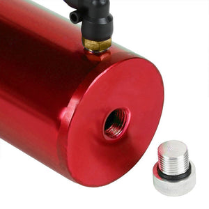 Red Universal Aluminum Racing Oil Catch Tank Round Can Reservoir Turbo Engine-Performance-BuildFastCar