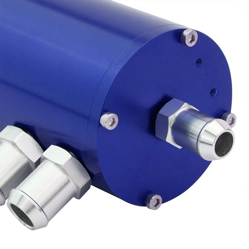 140ML Universal Blue 5.5"L Round Engine Oil Catch Tank Can Reservoir+Air Filter-Performance-BuildFastCar