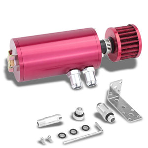 140ML Universal Pink 5.5"L Round Engine Oil Catch Tank Can Reservoir+Air Filter-Performance-BuildFastCar
