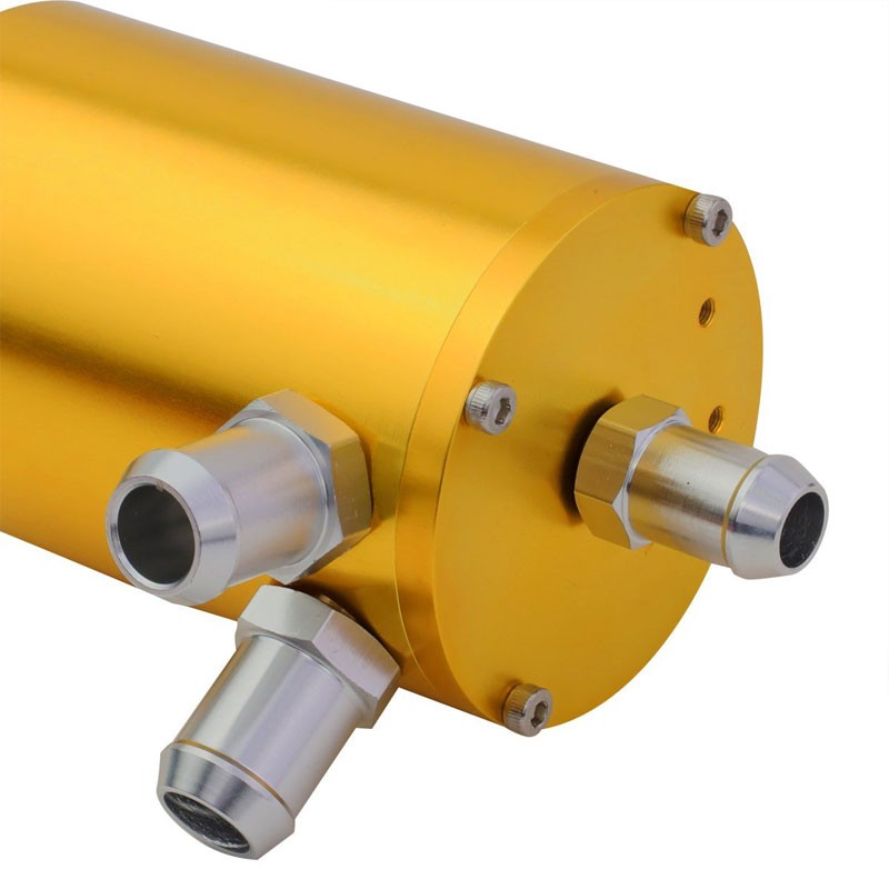 100ML Universal Gold 4.1" Round Engine Oil Catch Tank Can Reservoir+Air Filter-Performance-BuildFastCar