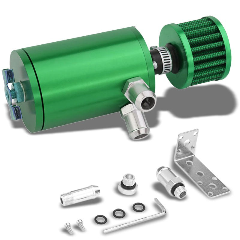 100ML Universal Green 4.1" Round Engine Oil Catch Tank Can Reservoir+Air Filter-Performance-BuildFastCar