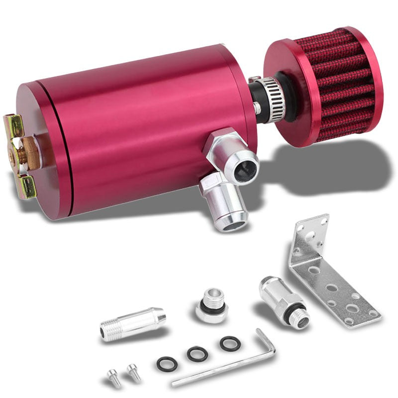 100ML Universal Pink 4.1" Round Engine Oil Catch Tank Can Reservoir+Air Filter-Performance-BuildFastCar