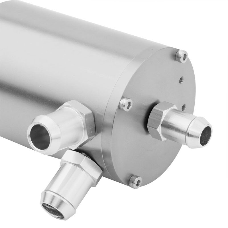 100ML Universal Silver 4.1" Round Engine Oil Catch Tank Can Reservoir+Air Filter-Performance-BuildFastCar
