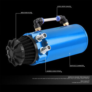 Universal Aluminum Anodized Blue 140 ML Oil Catch Tank Reservoir Breather