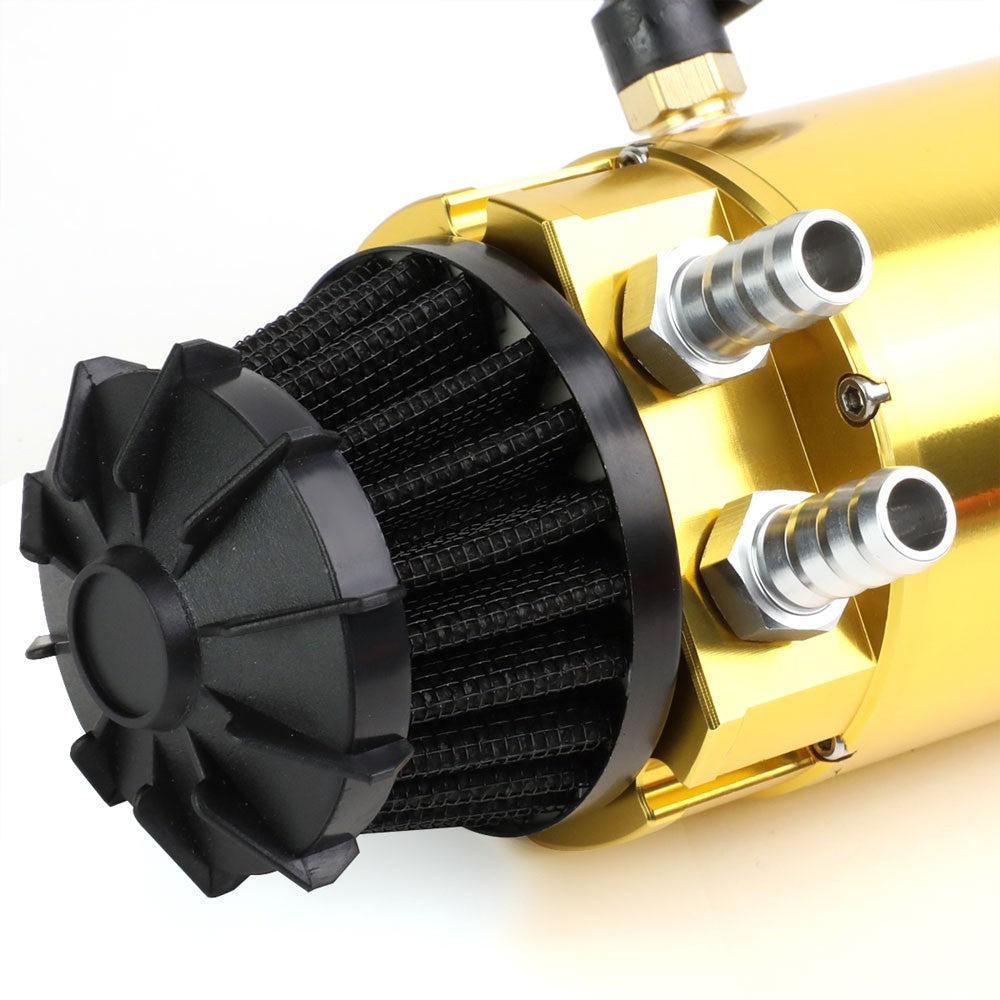 Universal Aluminum Anodized Gold 140 ML Oil Catch Tank Reservoir Breather
