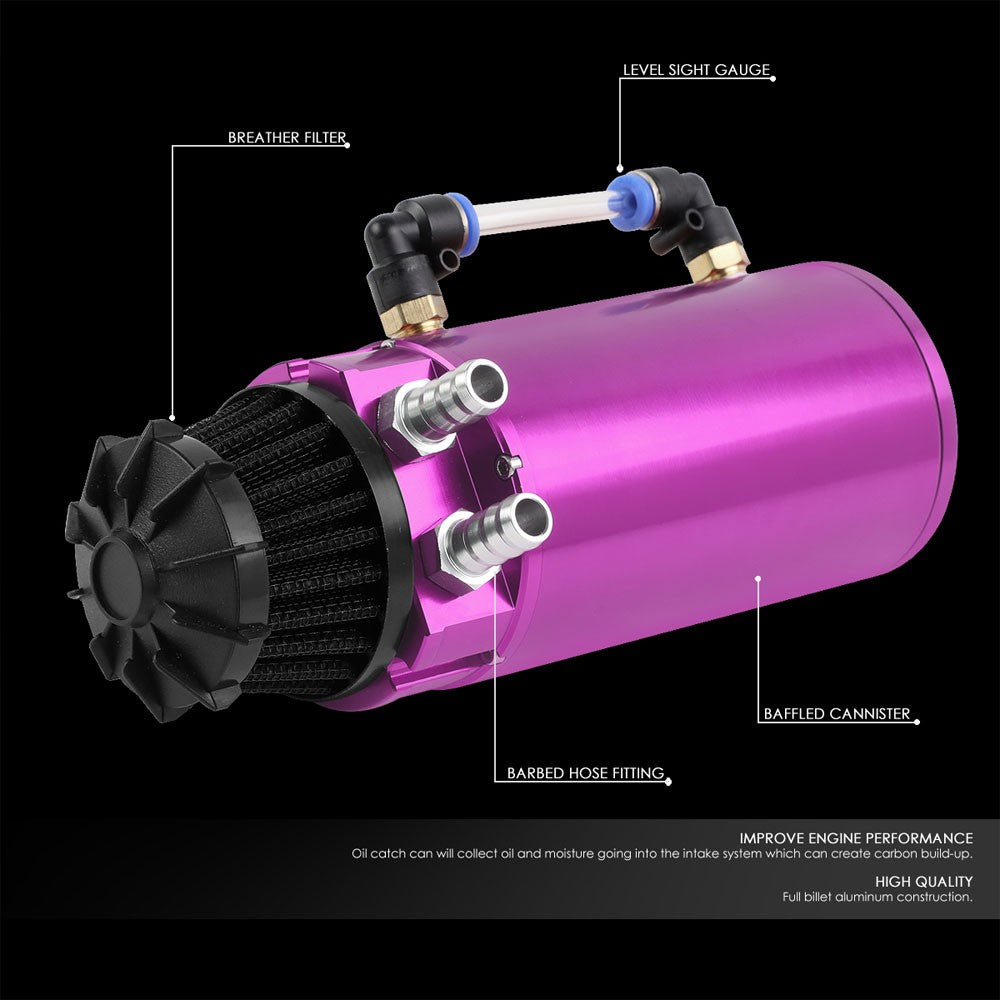 Universal Aluminum Anodized Purple 140 ML Oil Catch Tank Reservoir Breather