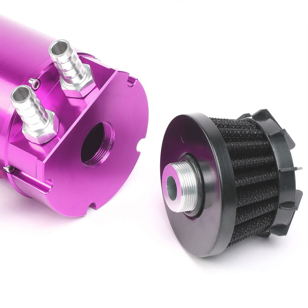 Universal Aluminum Anodized Purple 140 ML Oil Catch Tank Reservoir Breather