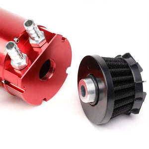 Universal Aluminum Anodized Red 140 ML Oil Catch Tank Reservoir Breather