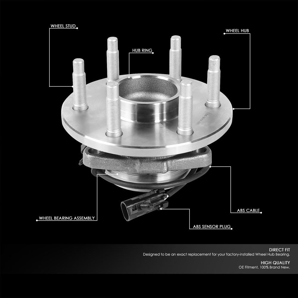 Front Left+Right Bolt in Wheel Bearing Hub Assembly For 03-14 GMC Savana 1500