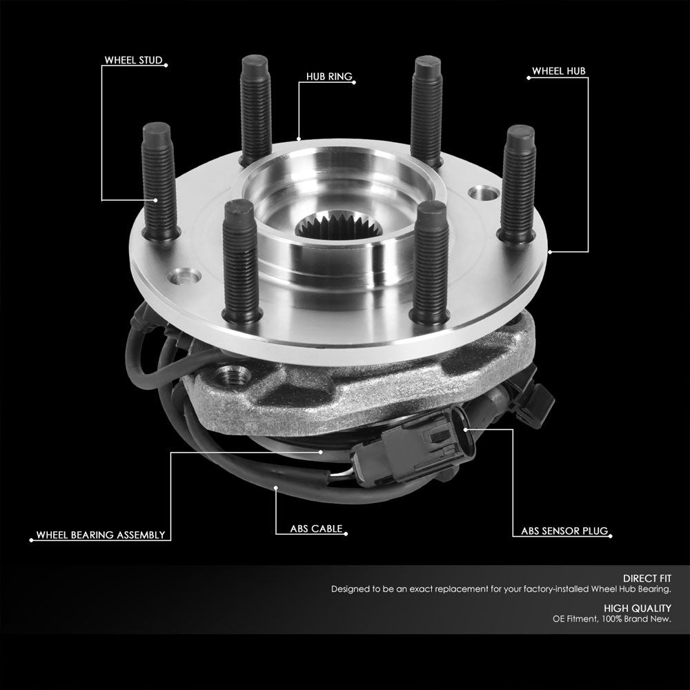 Front Steel Bolt in Wheel Bearing Hub Assembly For 02-09 Trailblazer/GMC Envoy