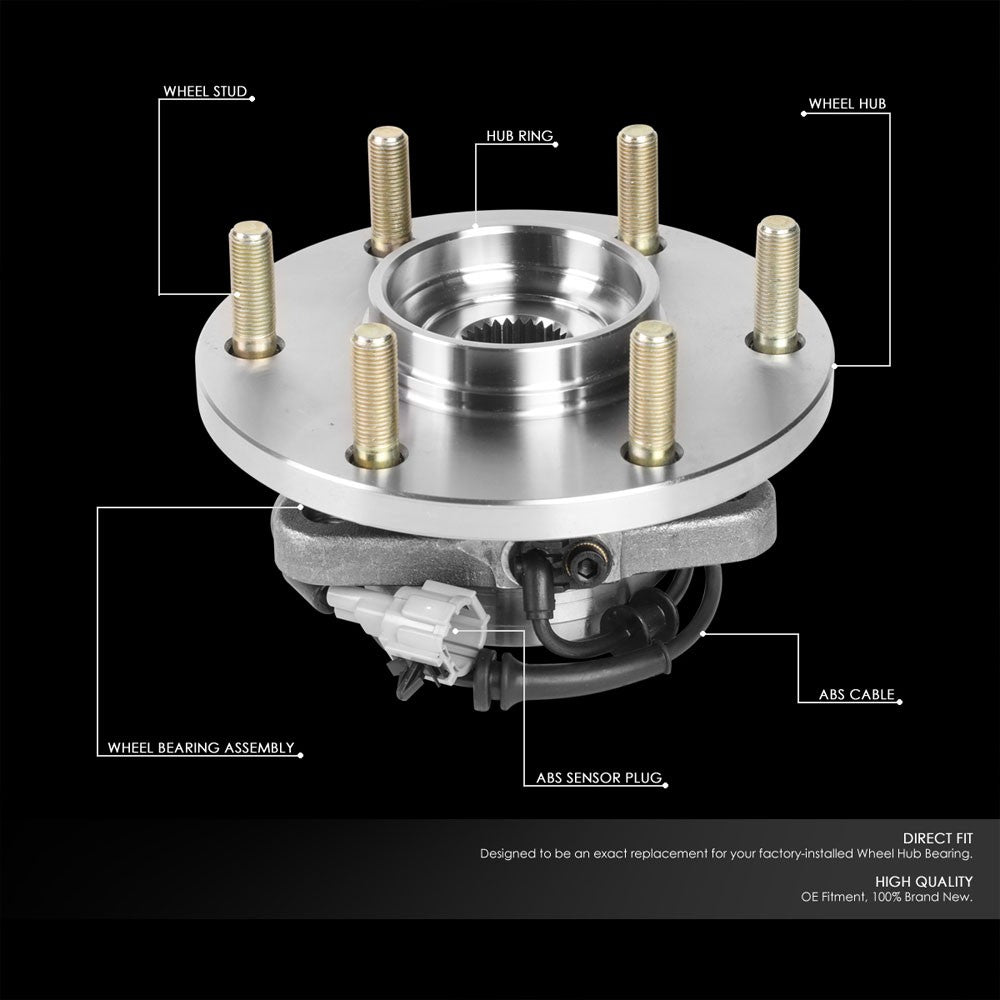 Front Left+Right Bolt in Wheel Bearing Hub Assembly For 04-07 Nissan Titan/QX56