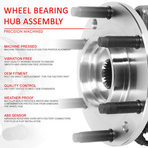 Front Steel Bolt in Wheel Bearing Hub Assembly For 07-14 Chevrolet Suburban 1500