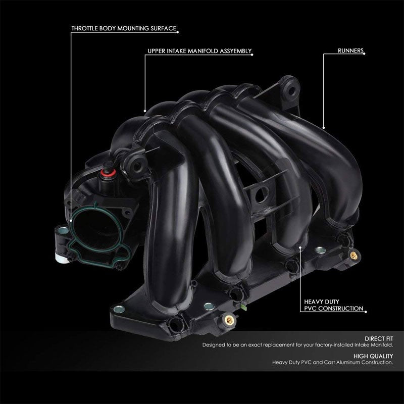 Black OE Intake Manifold works with 03-12 Ford Fiesta 1.6L/01-07 Ford Ka 1.6L-Performance-BuildFastCar