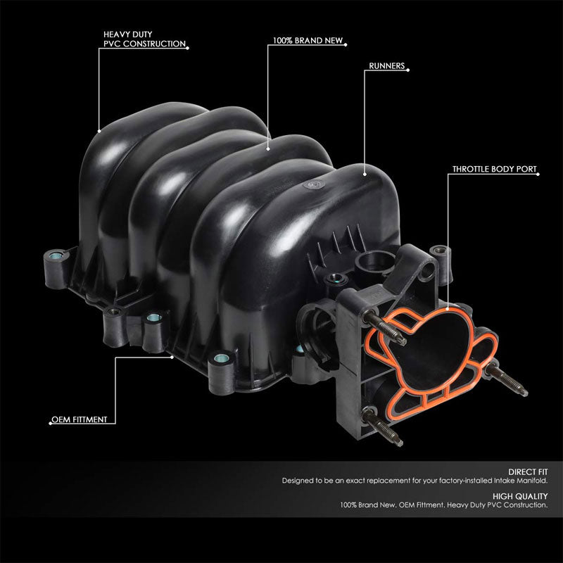 ABS Plastic Black OE Intake Manifold For 93-95 Chevrolet Lumina APV 3.8L V6-Air Intake Systems-BuildFastCar-BFC-ITKM-CHEV93LUMI-BK