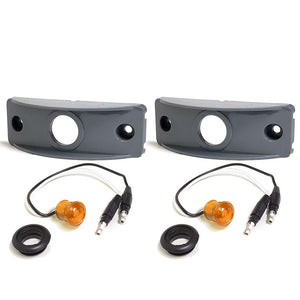 2X Peterson Amber Side Marker Light+Gray Side Surface Mount For Flat Surfaces-Trailer Light Parts-BuildFastCar-BFC-TTP-MSC-SMLC-0001-X2