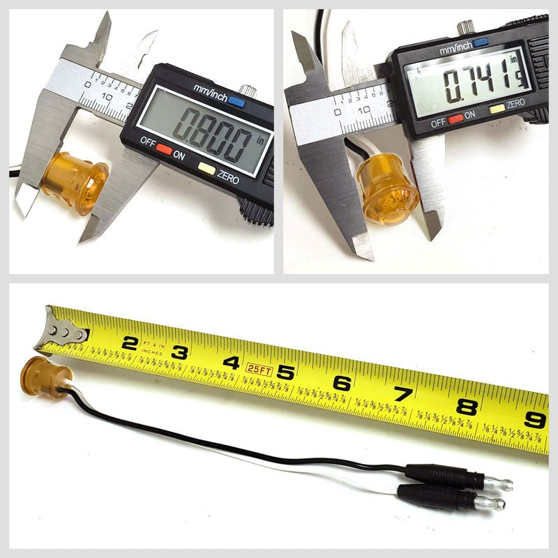 2X Peterson Amber Side Marker Light+Gray Side Surface Mount For Curved Surfaces-Trailer Light Parts-BuildFastCar-BFC-TTP-MSC-SMLC-0002-X2